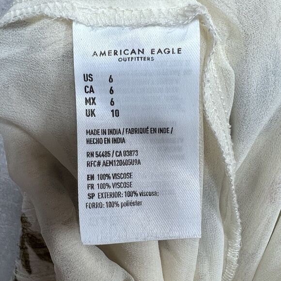 American Eagle Floral Romper 6 Open Leg Jumpsuit Boho Bohemian Spaghetti Straps - Picture 11 of 12